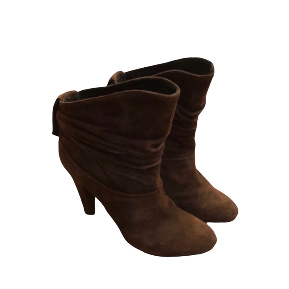 Women’s Arnold Churgin Chocolate brown pull on Swede booties SZ 7 - Picture 2 of 6